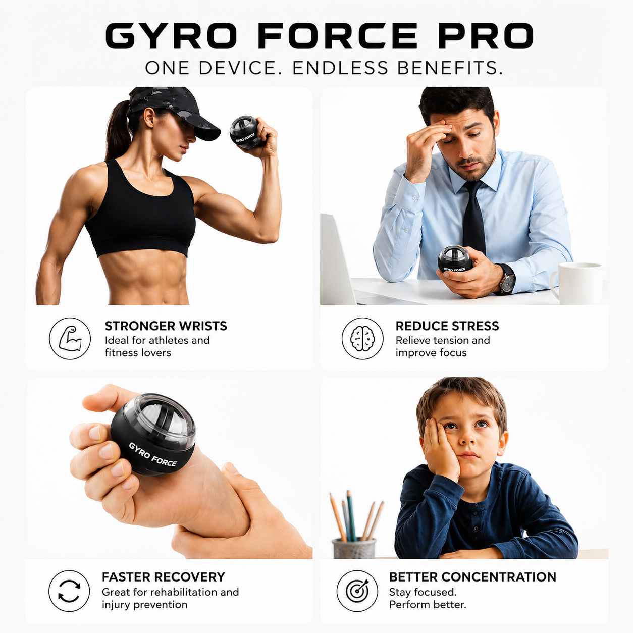 GyroForce Pro – Self-Starting Power Wrist & Forearm Trainer