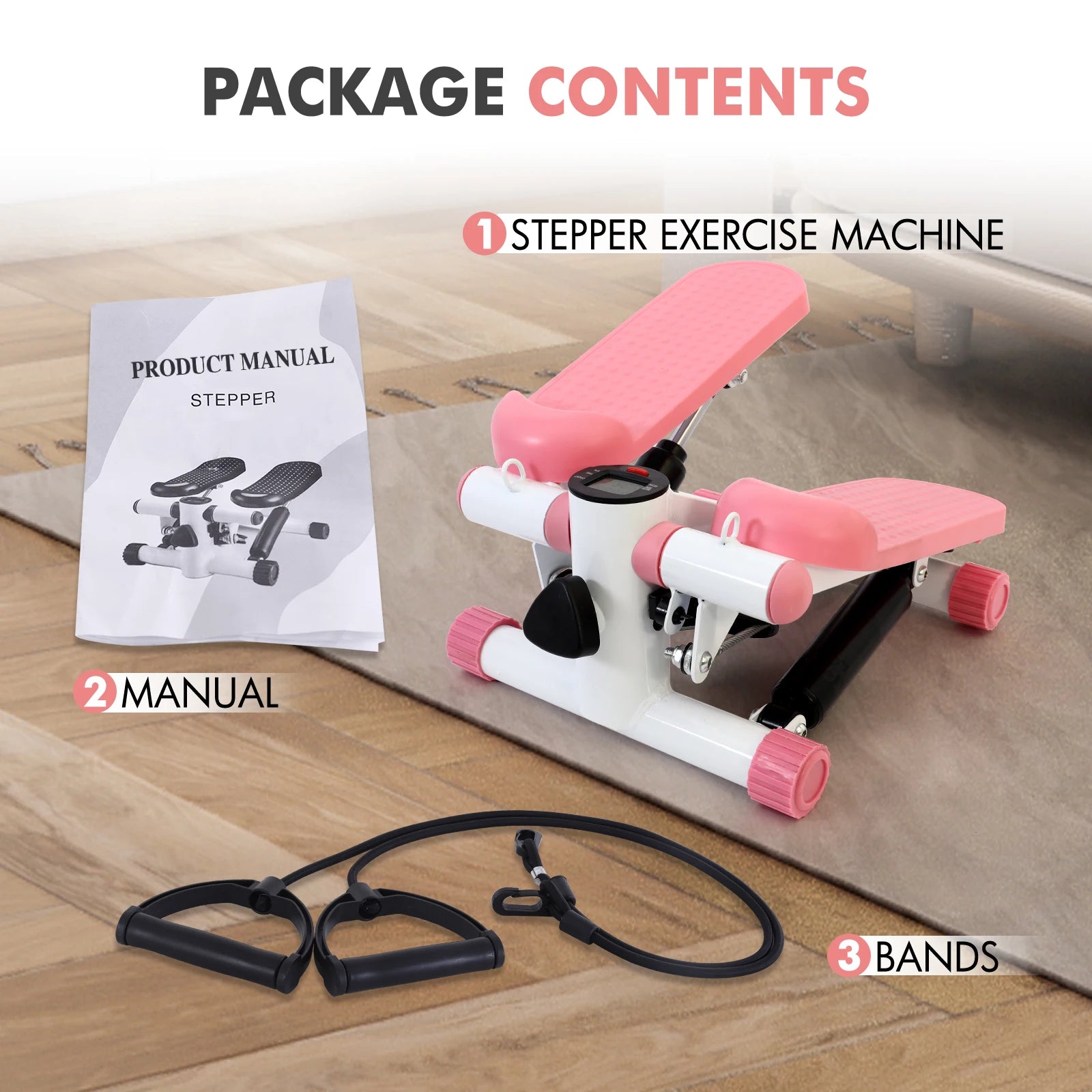 TwistStep Pro™ – Compact Home Stepper with Resistance Bands