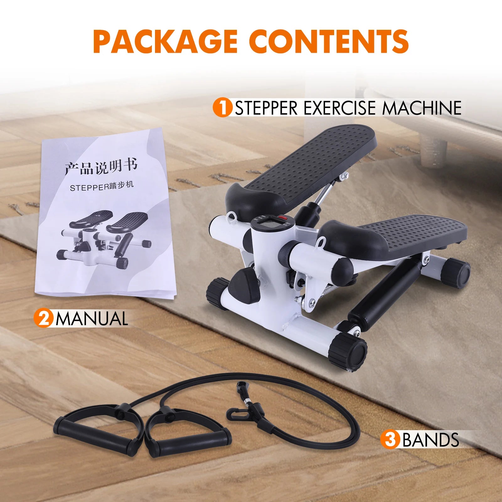 TwistStep Pro™ – Compact Home Stepper with Resistance Bands