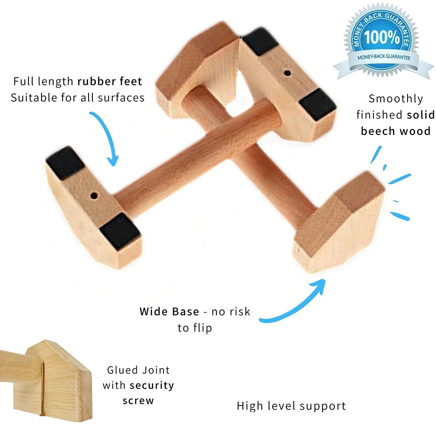 OakForce™ Wooden Push-Up Bars-       Natural Strength. Total Control.