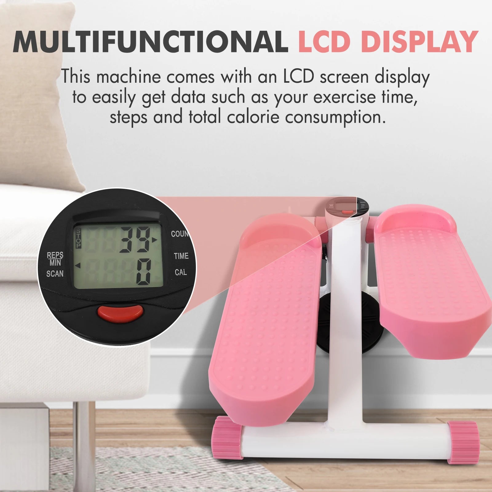 TwistStep Pro™ – Compact Home Stepper with Resistance Bands