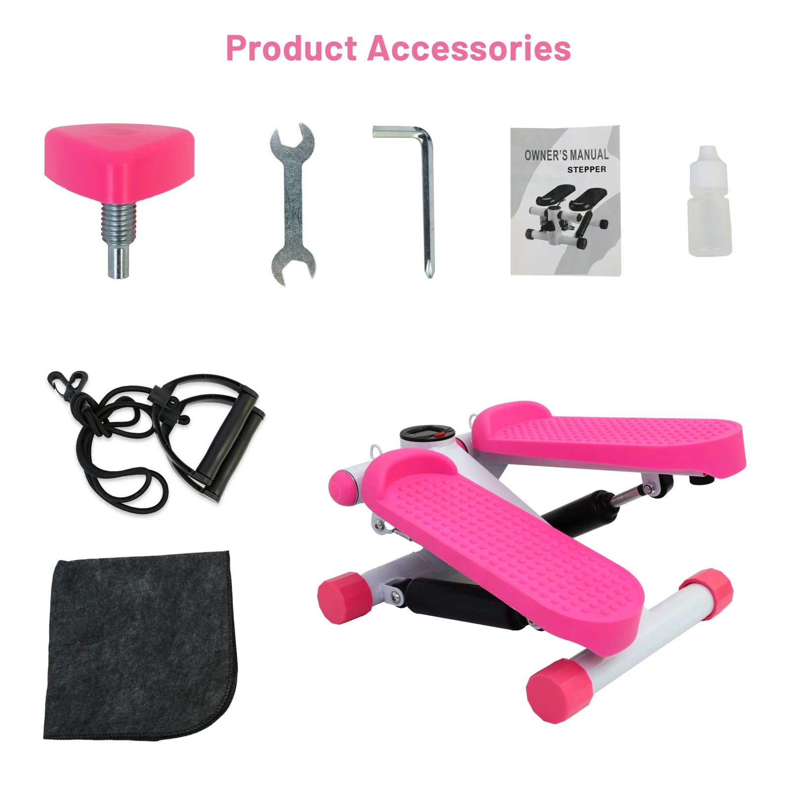 TwistStep Pro™ – Compact Home Stepper with Resistance Bands