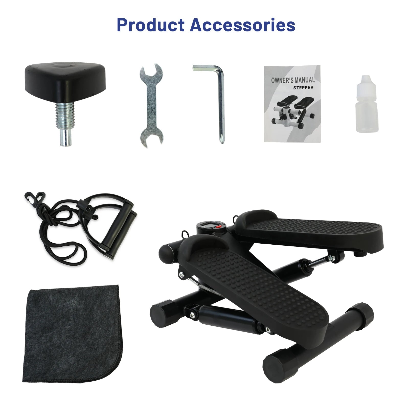 TwistStep Pro™ – Compact Home Stepper with Resistance Bands