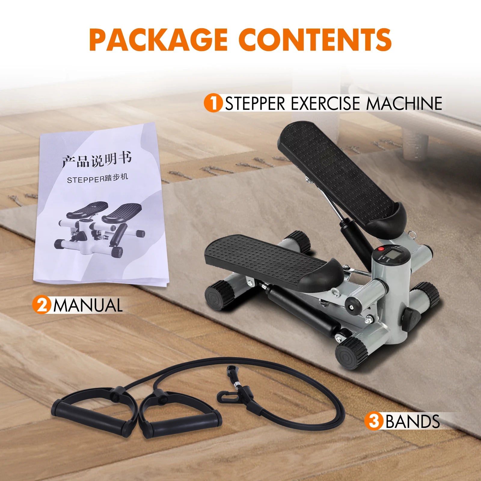 TwistStep Pro™ – Compact Home Stepper with Resistance Bands